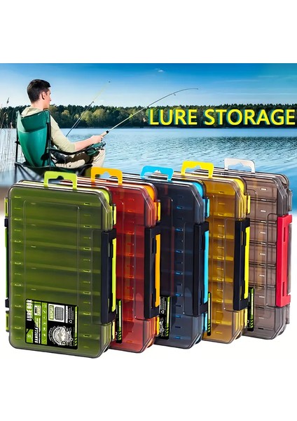 Olta Takımı rapala Kutusu 14 Bölmeli Balıkçılık Aksesuarları Kanca Saklama Kutusu Çift Taraflı Balıkçılık Alet Düzenleyici Kutuları fiyatları