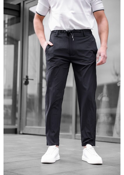 Jogger Paraşüt Kumaş Siyah Renk Erkek Pantolon