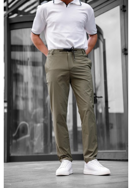 Jogger Paraşüt Kumaş Haki Renk Erkek Pantolon modelleri