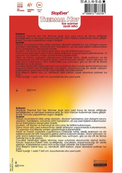 Thermal Hot Ayak Isıtıcı 2'li fiyatları