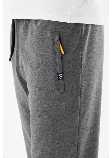 Erkek Pamuklu Fermuarlı Cepli Eşofman Altı Antrasit M. 7814-A