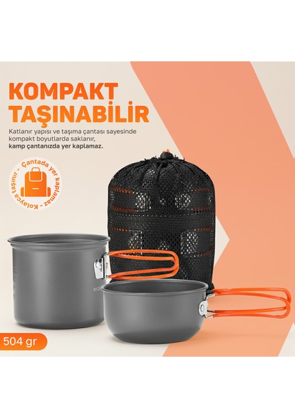 Nomad 01 Kamp Tencere Seti – Hafif ve Kompakt Kamp Seti