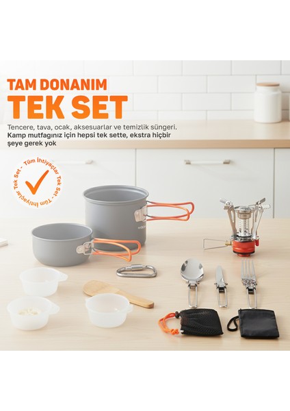 Nomad 01 Kamp Tencere Seti – Hafif ve Kompakt Kamp Seti