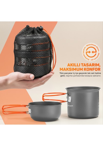 Nomad 01 Kamp Tencere Seti – Hafif ve Kompakt Kamp Seti