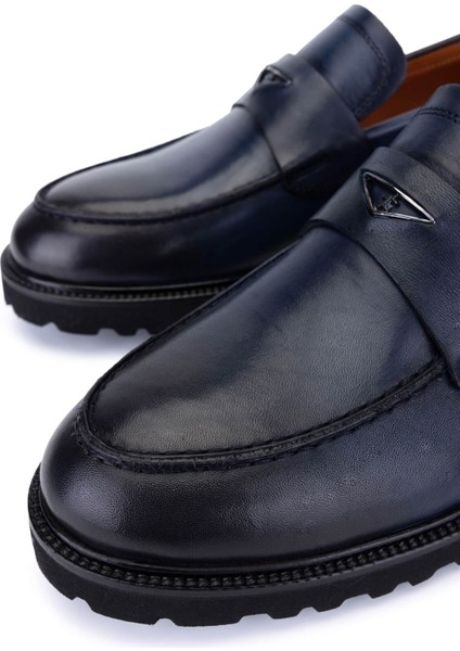 Erkek Hakiki Deri Lacivert Loafer Ayakkabı 1170 01 Erk Ayk SK25-26 Lacı Spr fırsatları