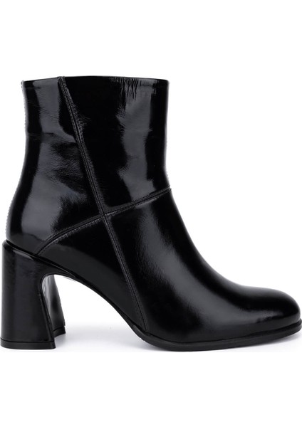 Kadın Hakiki Deri Siyah Rugan Klasik Bot 33 1000-2 Bn Bot SK25-26 Sıyah Rugan