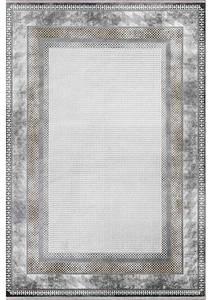 Elegance 1063 Gri Halı Modern Klasik Desenli Viskon Doğal Iplik Bambu Halı Tozu Az Salon fırsatları