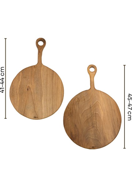 El Yapımı Doğal Yuvarlak Ceviz 2 Parça Kesme ve Sunum Tahtası 41 cm fiyatları