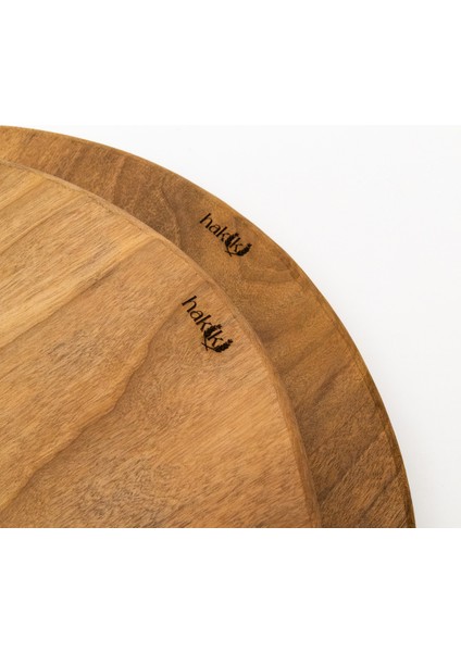 El Yapımı Doğal Yuvarlak Ceviz 2 Parça Kesme ve Sunum Tahtası 41 cm fırsatları