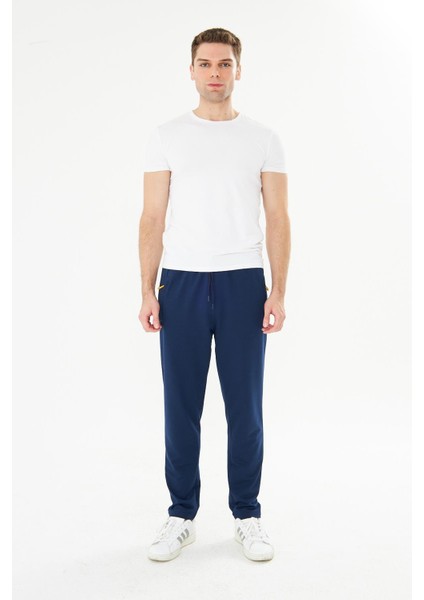 Erkek Pamuklu Fermuarlı Cepli Eşofman Altı Indigo 7814-İ modelleri