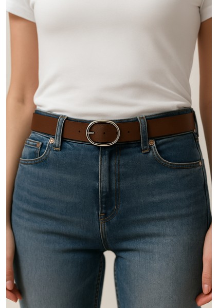 Kadın Oval Tokalı Siyah Kemer – Şık Günlük ve Jean Uyumlu Deri Görünümlü Kemer fiyatları