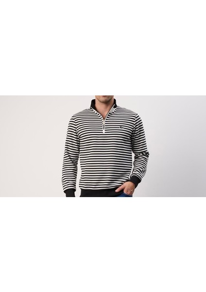Fermuar Yaka Çizgili Siyah Arma Regular Fit modelleri