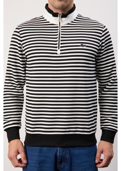 Fermuar Yaka Çizgili Siyah Arma Regular Fit indirimleri