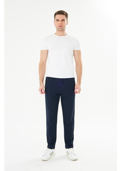 Erkek Pamuklu Fermuarlı Cepli Eşofman Altı Lacivert 7814-L modelleri