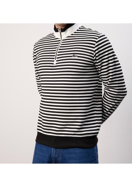 Fermuar Yaka Çizgili Siyah Arma Regular Fit modelleri