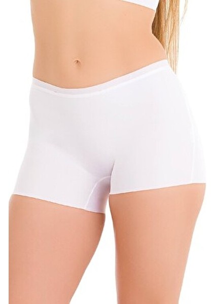 Kadın Boxer Külot Lazer Kesim Düz Desen 3'lü Paket Rahat Kullanım