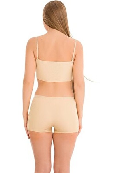 Kadın Boxer Külot Lazer Kesim Düz Desen 3'lü Paket Rahat Kullanım