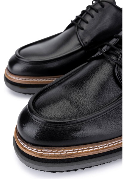 Erkek Hakiki Deri Siyah Casual Ayakkabı 537 3810 Erk Ayk SK25-26 Sıyah Shrnk fırsatları