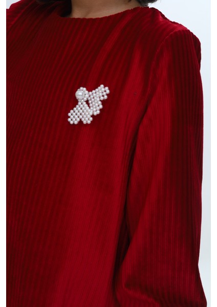 Kız Çocuk Kadife Fırfır Detaylı Elbise modelleri