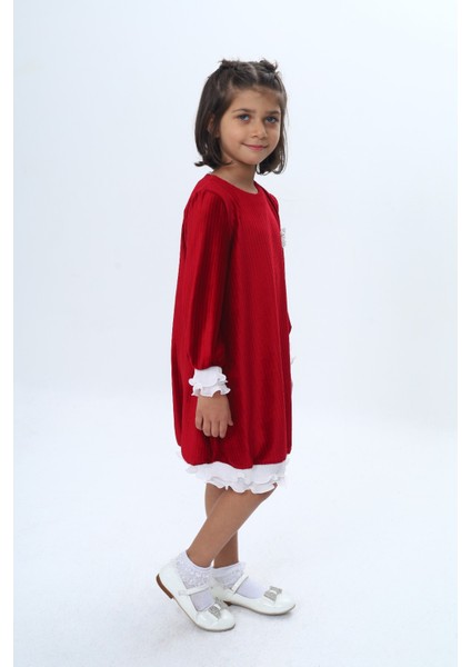 Kız Çocuk Kadife Fırfır Detaylı Elbise fırsatları