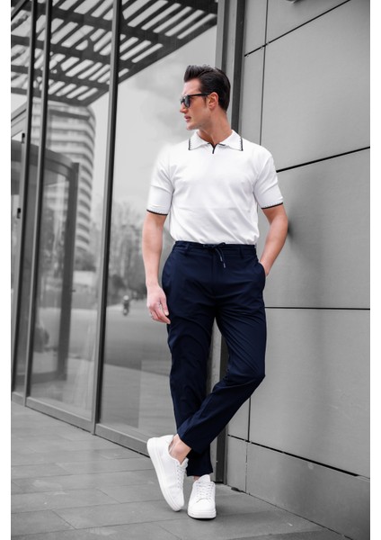 Jogger Paraşüt Kumaş Lacivert Renk Erkek Pantolon