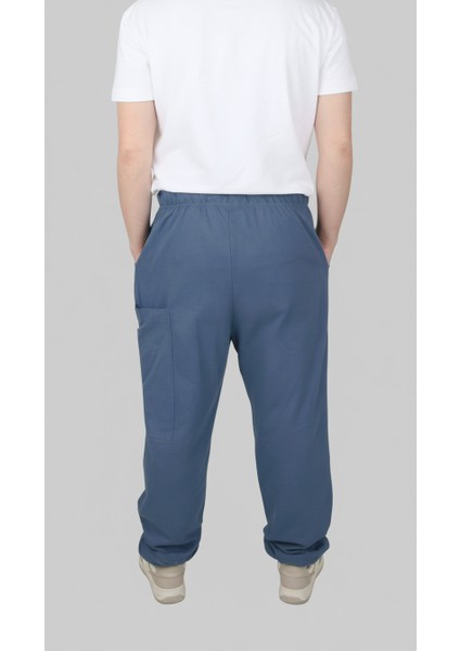 Adaptif Denim Mavi Hasta Bakım ve Tedavi Pantolonu
