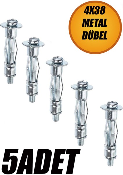 Boşluk Dübel Çelik Alçıpan Frt Tuğla Paraşüt Duvar Bims 4X38 Metal (5 Adet)