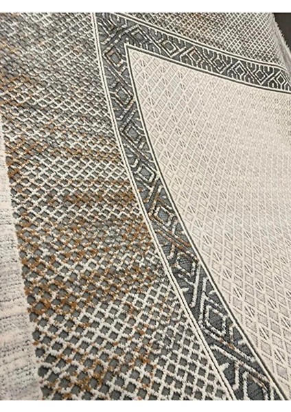 Elegance 1064 Krem Halı Gri Modern Klasik Desenli Viskon Doğal Iplik Bambu Halı Tozu Az Salon modelleri