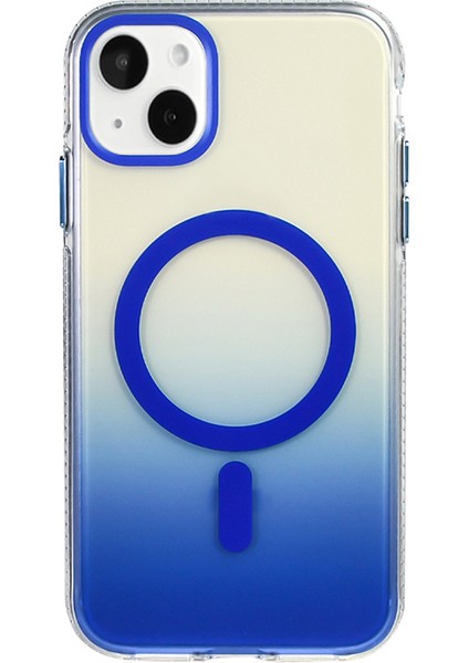 Apple iPhone 15 Kılıf M-Safe Şarj Özellikli Transparan Renk Geçişli Toros Kapak - Gri indirimleri