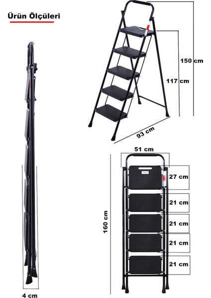 5 Basamak Siyah Merdiven Geniş Basamaklı Eurotower, Et5 fiyatları
