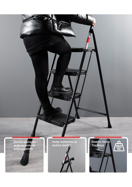 5 Basamak Siyah Merdiven Geniş Basamaklı Eurotower, Et5 fırsatları