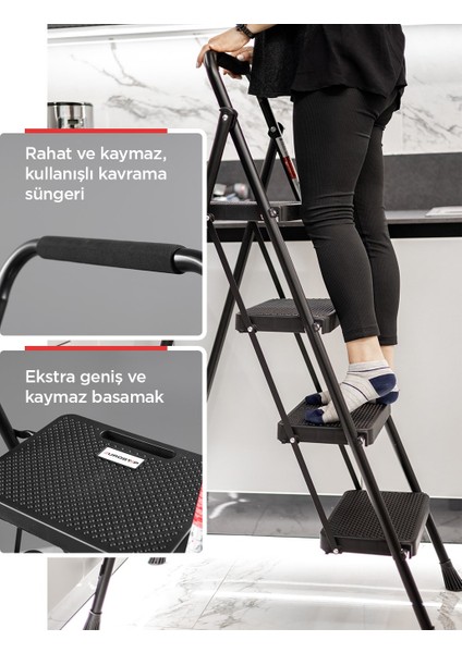 5 Basamak Siyah Merdiven Geniş Basamaklı Eurotower, Et5