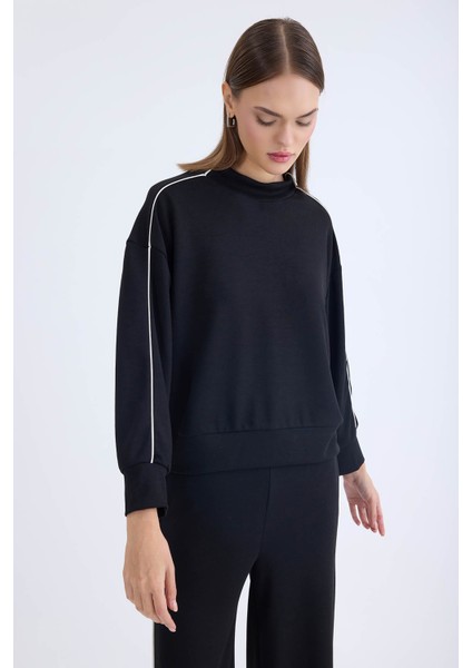 Dik Yaka Kenarı Şeritli Bluz fiyatları