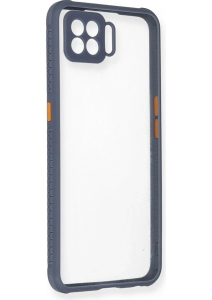 Oppo A73 Kılıf Miami Şeffaf Silikon - Gri (K95)