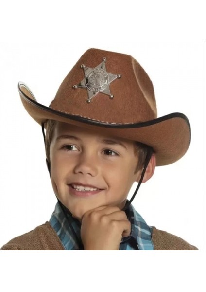 Çocuk Kovboy Şapkası Kahverengi