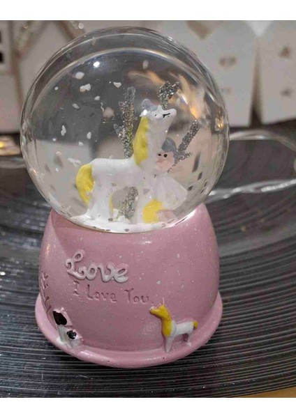 Kar Küresi Unicorn Işıklı Hediyelik