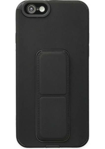 iPhone 6 Kılıf Mega Standlı Silikon - Siyah (K95)