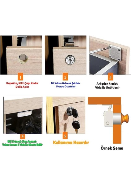 Kare Çekmece Kilidi Dolap Mobilya Kilit 2 Anahtarlı Mandallı Dolabı Kilitle Metal fırsatları