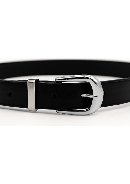 Kadın Siyah Suni Deri Kemer – Şık Günlük ve Ofis Kombinleri Için