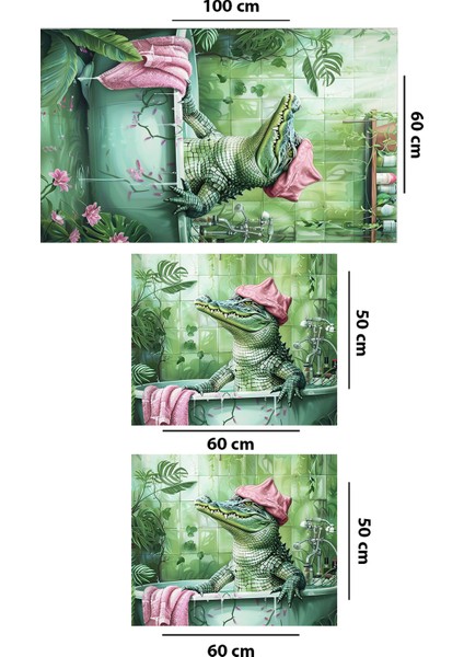Crocodile 3'lü Banyo Paspası,kaymaz Tabanlı,yıkanabilir 60X100 50X60 40X60 cm Djtbanyo fiyatları