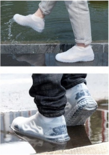 Silikon Ayakkabı Kılıfı Kaymaz Su Kir Geçirmez M Beden Beyaz fiyatları