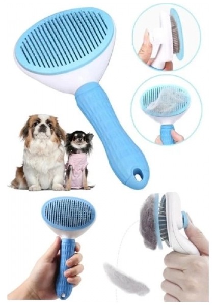 Otomatik Temizlenen Evcil Hayvan Tarağı Mavi