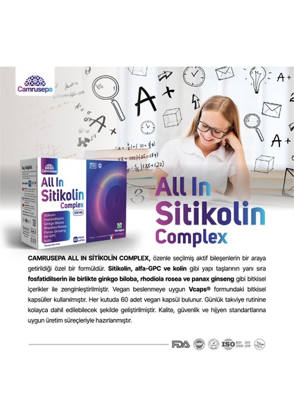 All In Sitikolin Complex 500 mg 60 Vegan Kapsül modelleri