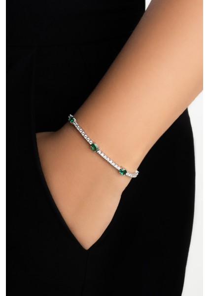 Sylvanna 18 Ayar Beyaz Altın Kaplama Gümüş Su Yolu Bileklik fiyatları