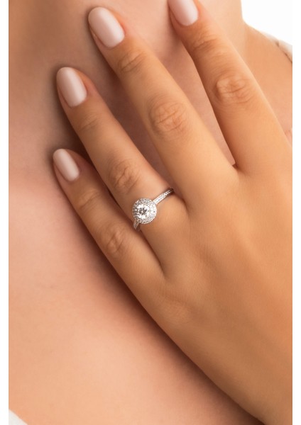 Işıltılı Mozanit 18 Ayar Beyaz Altın Kaplama Ayarlanabilir Gümüş Yüzük fiyatları