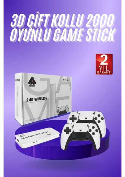 3D 4K Hd 2.4g Game Stick 4K Ultra Hd Oyun Konsolu Çift Kollu - SBS7970-4043