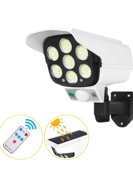Solar Bahçe Aydınlatması Hareket Sensörlü Uzaktan Kumandalı Kamera Görünüml - SBS4478-6194 modelleri