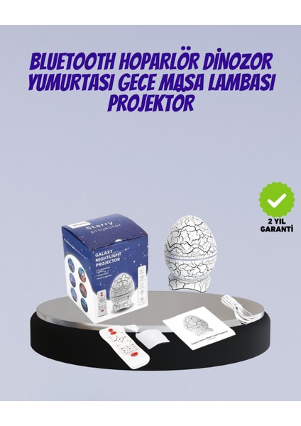 Bluetooth Bağlantılı Dinozor Yıldız Projektör Gece Lambası ve Uyku Yardımcı - SBS3896-2975