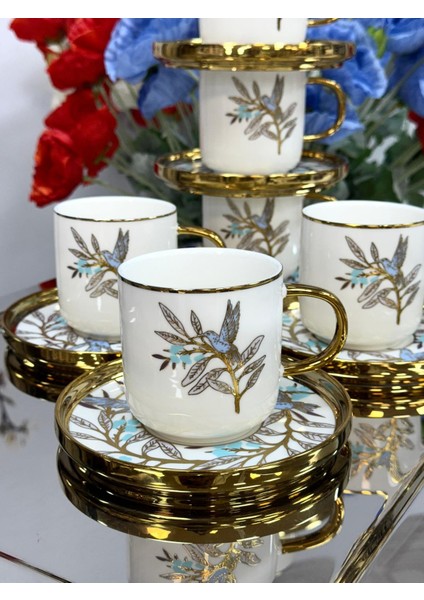 Porselen 6 Kişilik Çay Seti 200 cc