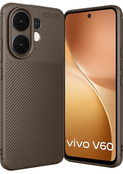 Vivo V60 5g Auto Focus Karbon Kapak - KAHVERENGI-(5796) - N328J424-M05328